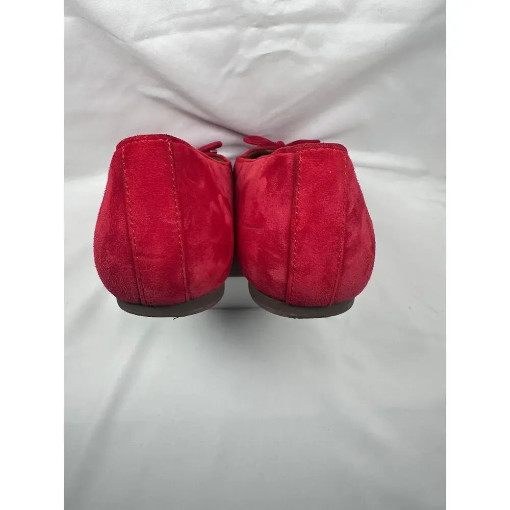 Vionic Klara Women's Size 9 M Casual Red Suede Flats Shoes With Bow - Picture 7 of 9